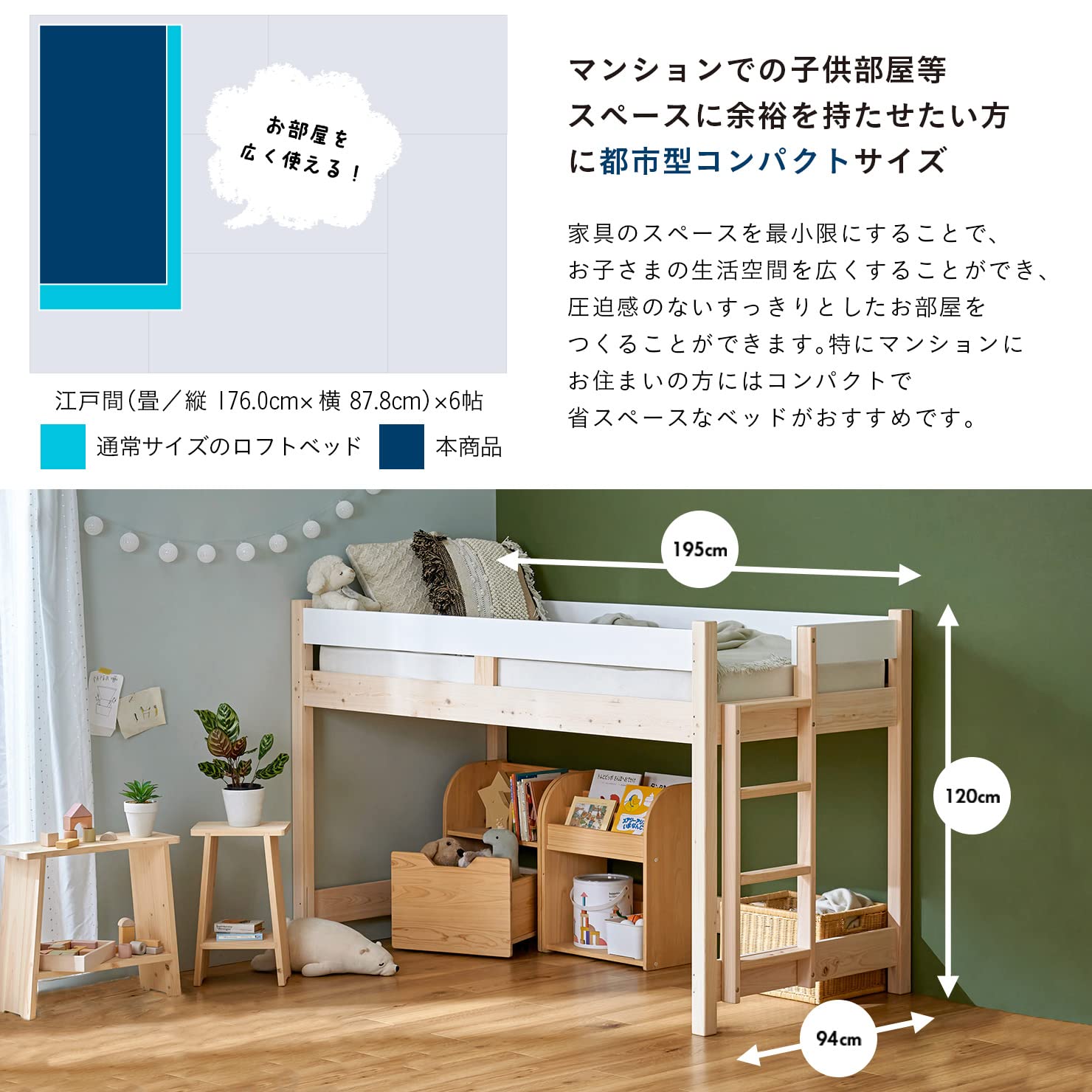 Amazon｜スマート・アイ(smart-i) ロフトベッド CUOPiO LOFT ロー